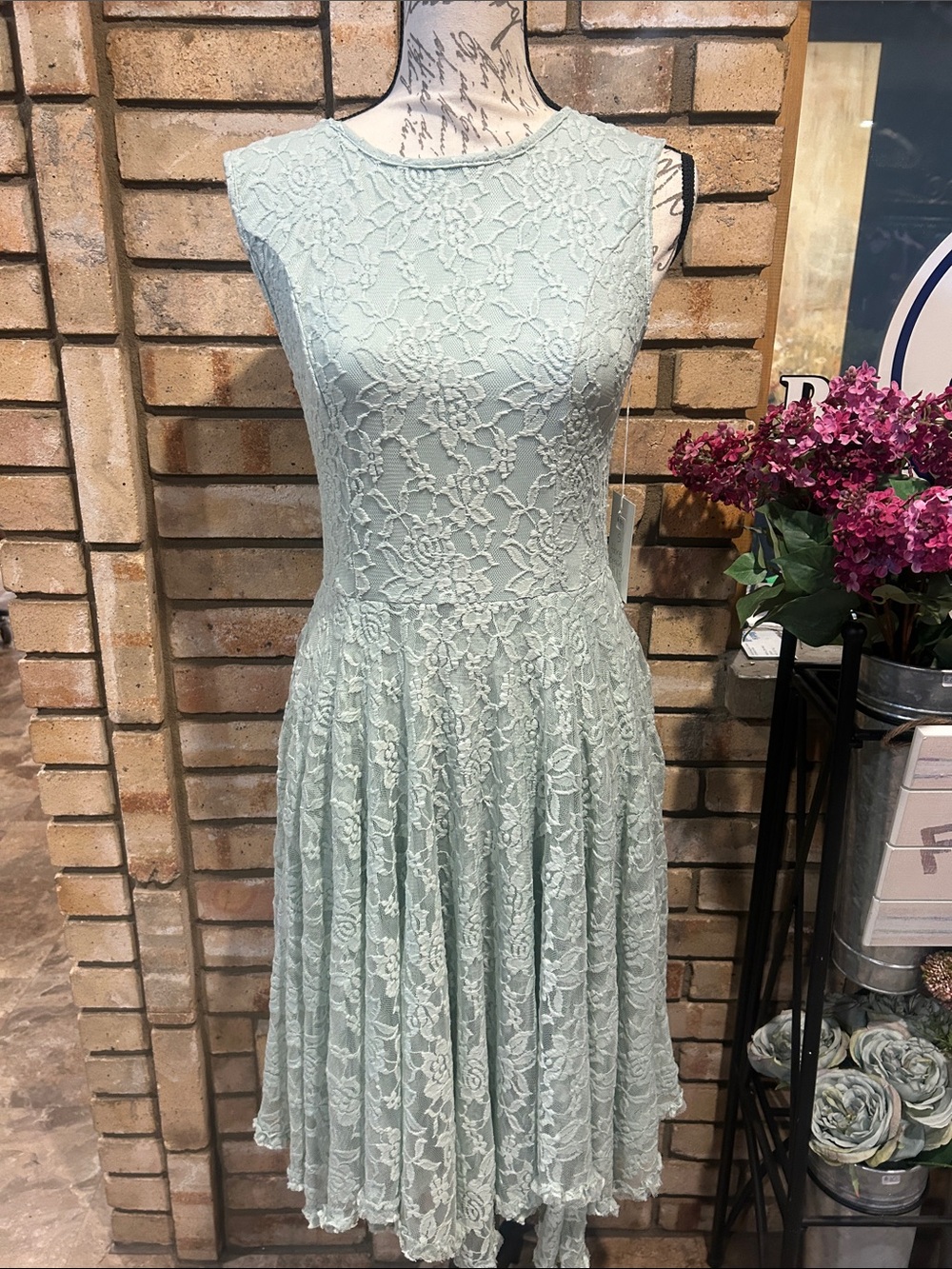 NWT Adore Beverly Hills Seafoam Lace Dress